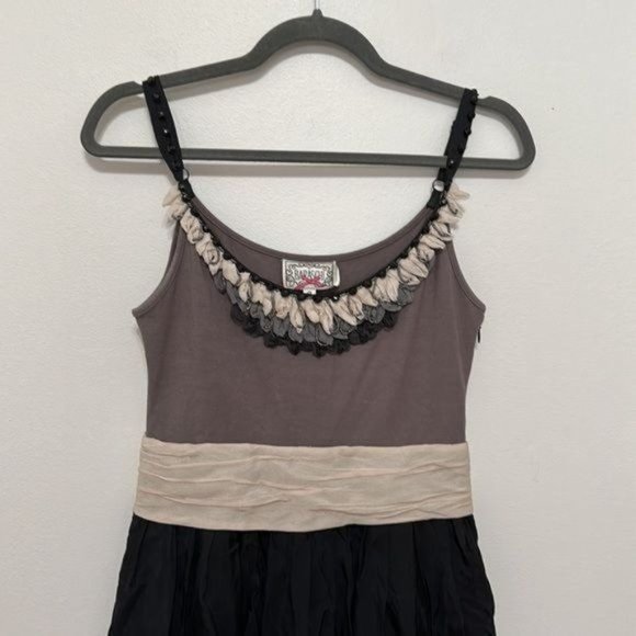 Yoana Baraschi Anthropologie Sleeveless Beaded Ruffle Dress Size 0 - Picture 2 of 10